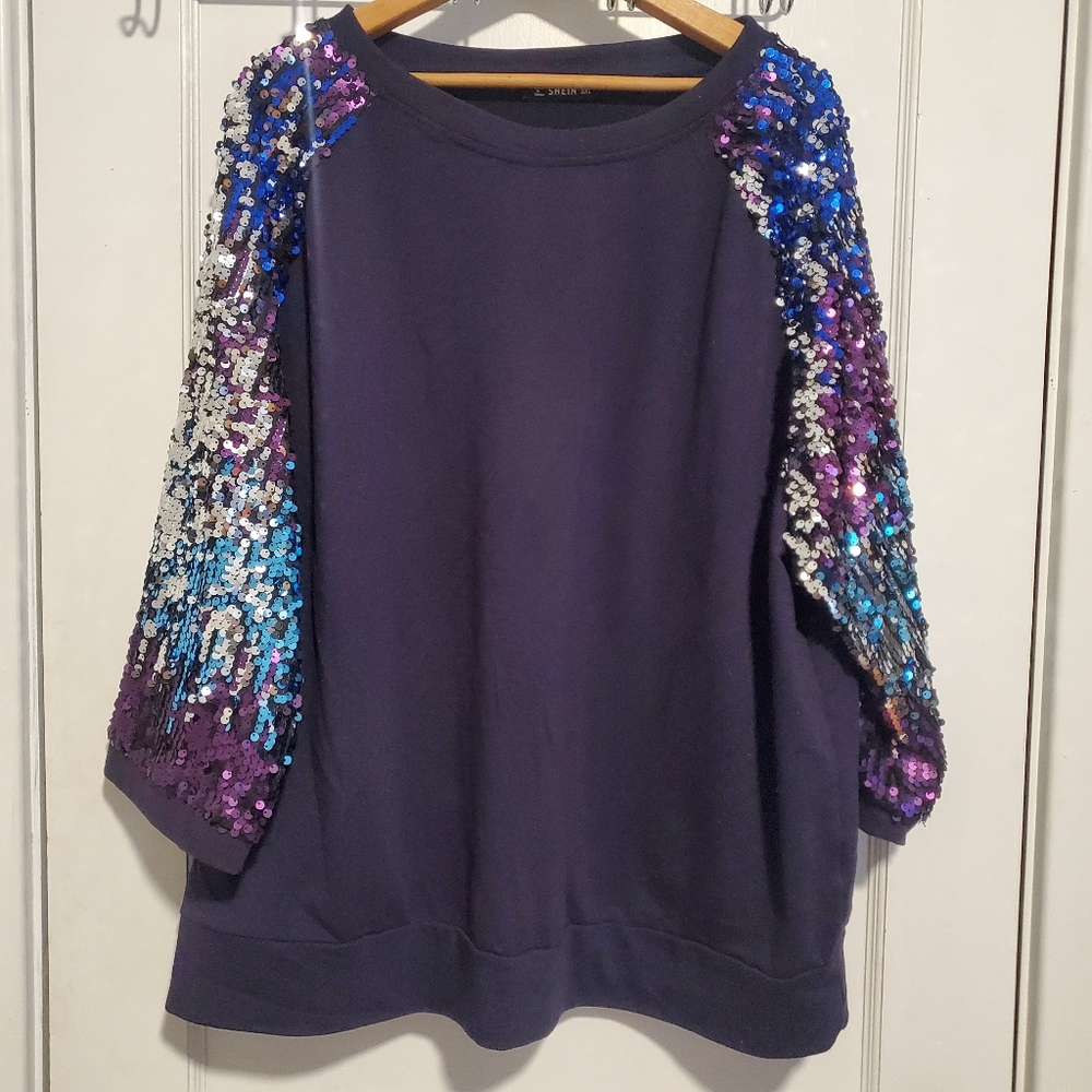 Shein sequin sleeve sweater